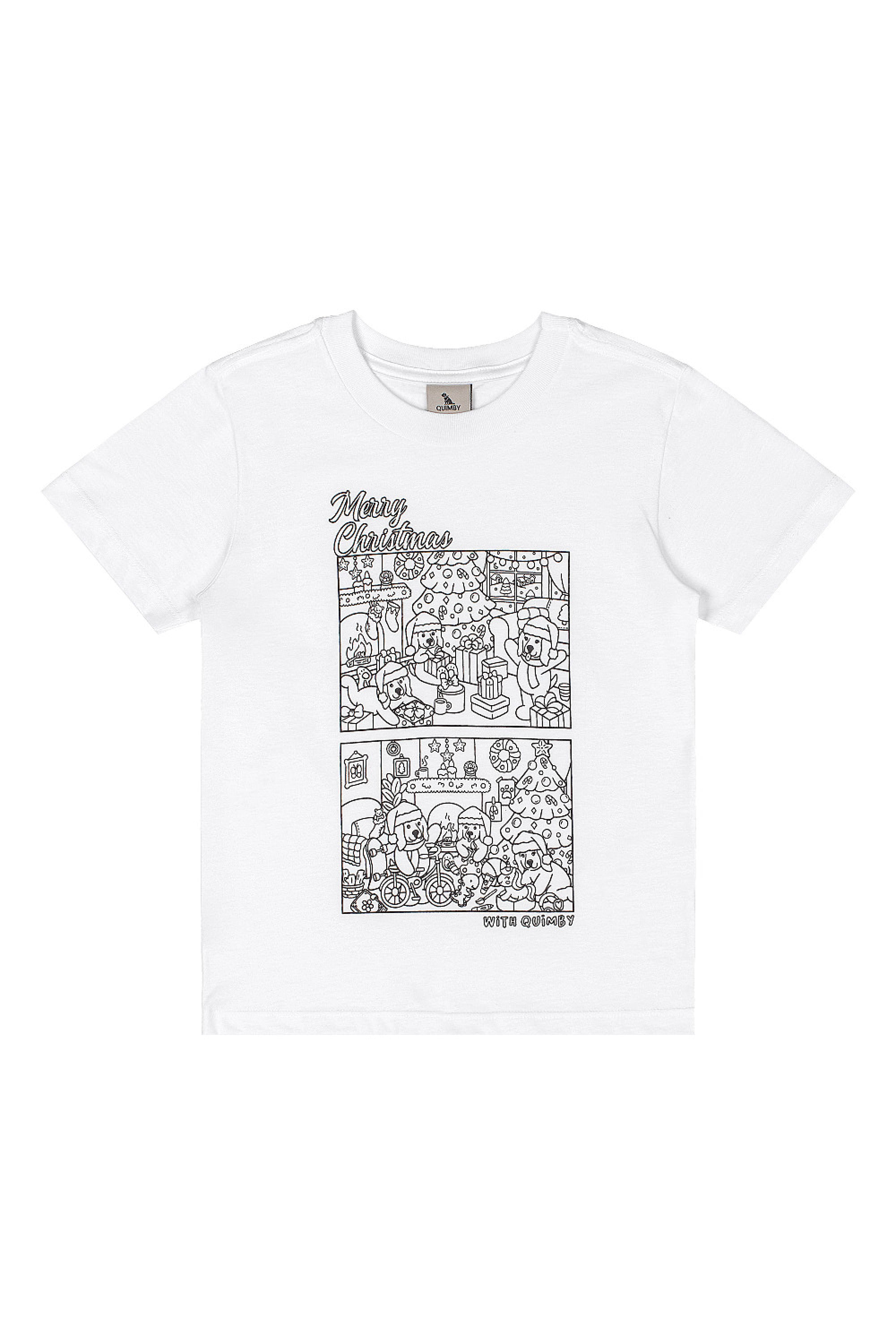 Camiseta Infantil Unissex com Kit de Canetinhas para Pintar (Branco) Quimby - Imagem 19